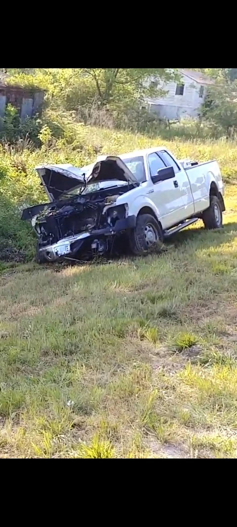 Pickup Recovered From a Field After a Wreck