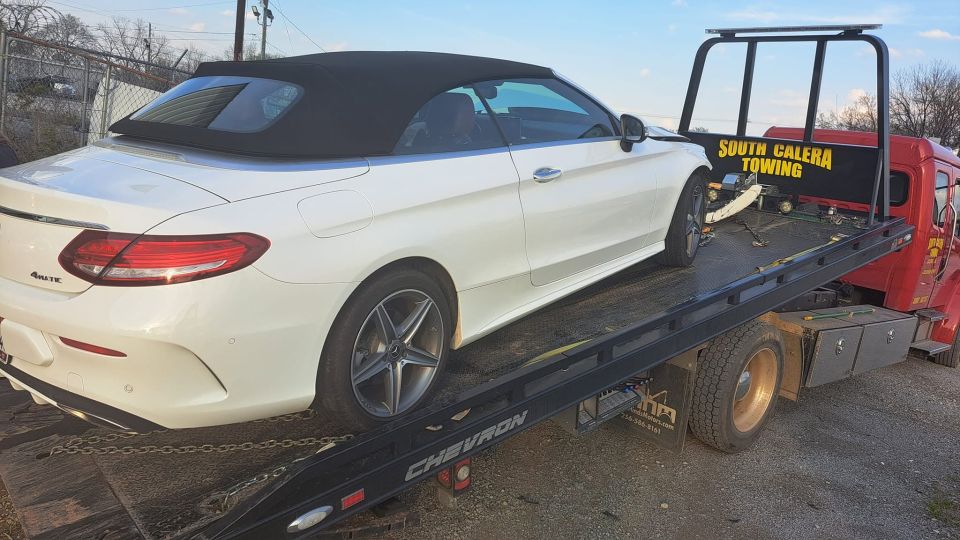 Mercedes Convertible on the Flatbed
